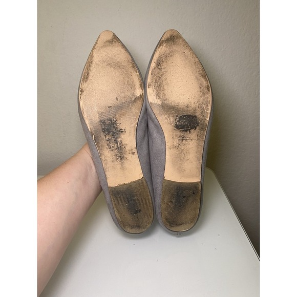 J Crew Biella Tassel Loafer 9.5 Gray Vegan Suede Pointed Toe - Picture 10 of 14